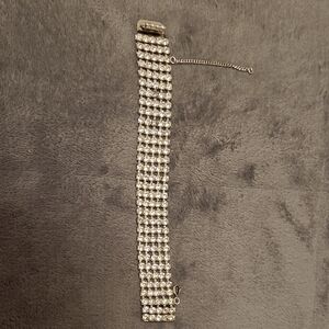 Elegant Silver Rhinestone Bracelet